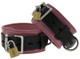 Leather Pink And Black Deluxe Locking Ankle Cuffs by XR Brands - Product SKU CNVXR -SL214 -ANKLE