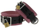 Leather Pink And Black Deluxe Locking Ankle Cuffs by XR Brands - view 2