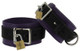 Strict Leather Purple Black Deluxe Locking Ankle Cuffs by XR Brands - Product SKU CNVXR -SL211 -ANKLE