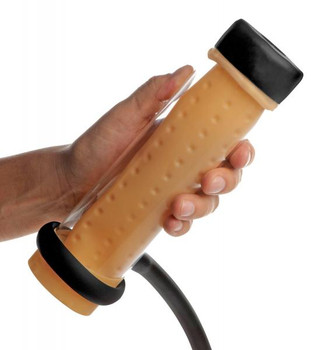 Milker Cylinder With Textured Sleeve Adult Sex Toys