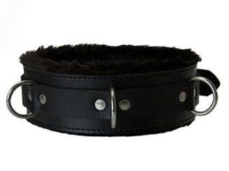 Strict Leather Premium Fur Lined Locking Collar S/M Adult Sex Toy