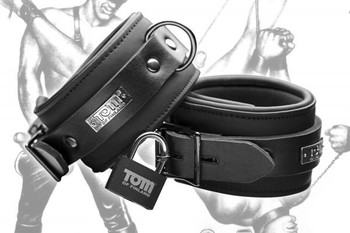 Tom Of Finland Neoprene Ankle Cuffs Black by XR Brands