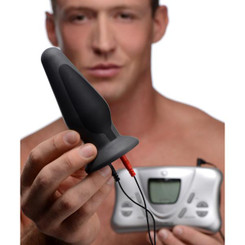 Anal Amplifiier Silicone Estim Plug Black by XR Brands