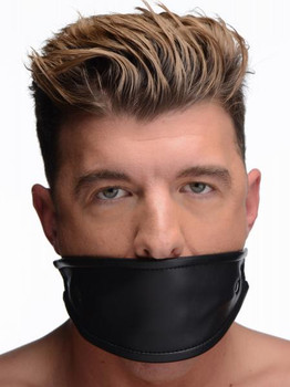 Leather Covered Ball Gag Black Adult Sex Toy