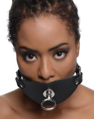 Eyelet Ball Gag Black Leather O/S by XR Brands