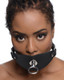 Eyelet Ball Gag Black Leather O/S by XR Brands