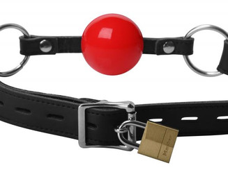 Classic Locking Silicone Ball Gag Red by XR Brands