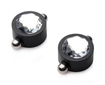 Magnetic Diamond Gem Nipple Clamps Black by XR Brands