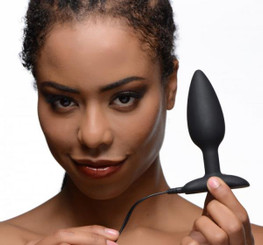 Bum Shock E-Stim Silicone Anal Plug Black by XR Brands