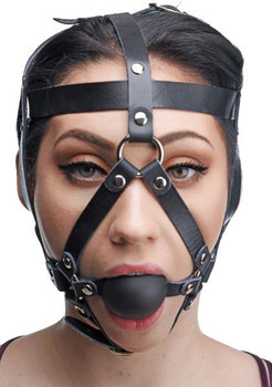Ball Gag Head Harness Black Bulk by XR Brands