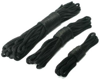 Premium Black Nylon Bondage Rope 50 Feet by XR Brands
