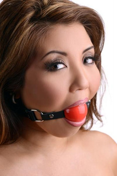 Red Silicone Ball Gag Adult Sex Toy
