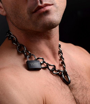 Stainless Steel Gunmetal Collar With Lock by XR Brands