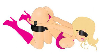 Thigh Cuff Kit With Blindfold by XR Brands