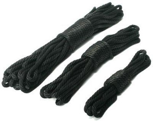 Premium Black Nylon Bondage Rope 25 Feet by XR Brands