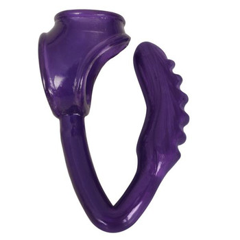 The Duke Cock And Ball Ring With Anal Plug -purple Adult Toys