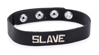 The Leather ID Word Collar Slave Sex Toy For Sale