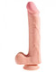 King Penis Triple Density 12 inches Dildo with Balls Beige by Pipedream Products