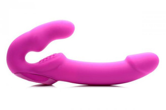 Evoke Super Charged Pink Vibrating Strapless Silicone Dildo Best Adult Toys