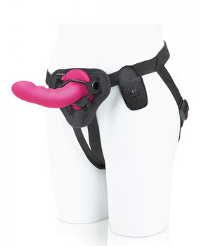 Pegasus 6 inches Curved Ripple Peg Harness & Remote Pink Sex Toy