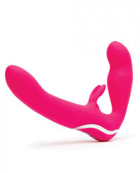 Happy Rabbit Rechargeable Pink Vibrating Strapless Strap On by LoveHoney