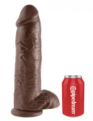King C*ck 12 Inch C*ck With Balls - Brown Adult Sex Toy