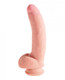 King Cock Triple Density 10 inches Fat Dildo with Balls Beige Adult Toy