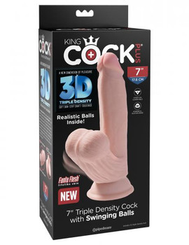 King Penis Triple Density Plus 7in Penis W/ Swinging Balls by Pipedream Products