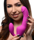 XR Brands Royal Rider Vibrating Strapless Strap On Dildo Purple - Product SKU XRAF467