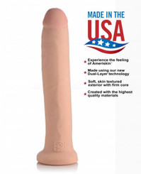 Usa Cocks 12in Ameriskin Dildo W/o Balls- Light Sex Toy