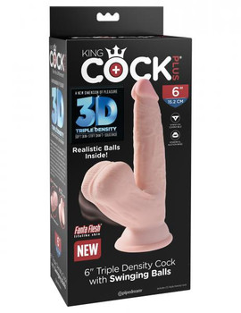 King Penis Triple Density Plus 6in Penis W/ Swinging Balls by Pipedream Products