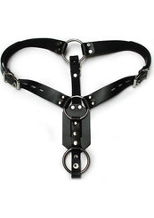 Anal Plug Harness with Cock Ring Black Adult Sex Toys