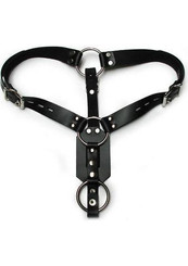 Anal Plug Harness with Erection Ring Black by Kinklab