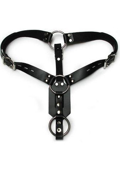 Anal Plug Harness with Erection Ring Black by Kinklab
