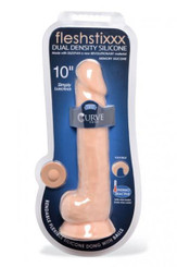 Fleshstixxx 10in Silicone Dildo W/ Balls Vanilla Sex Toy