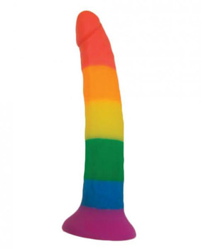 Rainbow Power Drive 7 inches Strap On Dildo With Harness Silicone by Hott Products