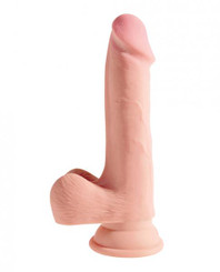 King Cock Triple Density 7.5 inches Cock, Balls Dildo Beige Best Adult Toys