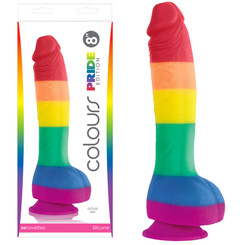 Colours Pride 8 inch Rainbow Dildo by NS Novelties