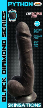 Skinsations Python 9.5 inches Black Dildo by Hott Products