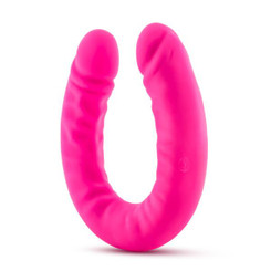 Ruse 18 inches Silicone Slim Double Dong Hot Pink by Blush Novelties