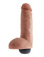 King Cock 8 inches Squirting Cock with Balls Tan Dildo by Pipedream - Product SKU PD560222