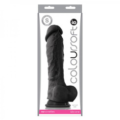 Coloursoft 8in Soft Dildo Black Best Sex Toy