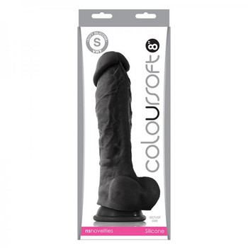 Coloursoft 8in Soft Dildo Black by NS Novelties