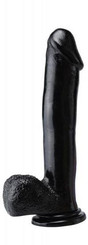 Basix Rubber 12 Inch Dong With Suction Cup Black Sex Toys