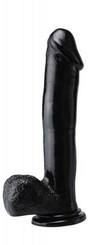 Basix Rubber 12 Inch Dong With Suction Cup Black by Pipedream Products