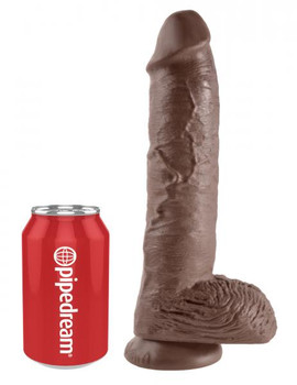 10 Inches C*ck Balls - Brown by Pipedream Products