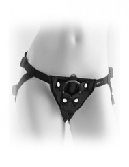 Vibrating Plush Harness Black O/S Sex Toys