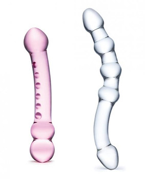 Glas 2 Piece Double Pleasure Glass Dildo Set by Electric Eel Inc