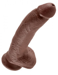 King Penis 9 Inches Penis Balls Brown by Pipedream Products