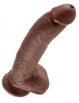 King Penis 9 Inches Penis Balls Brown by Pipedream Products